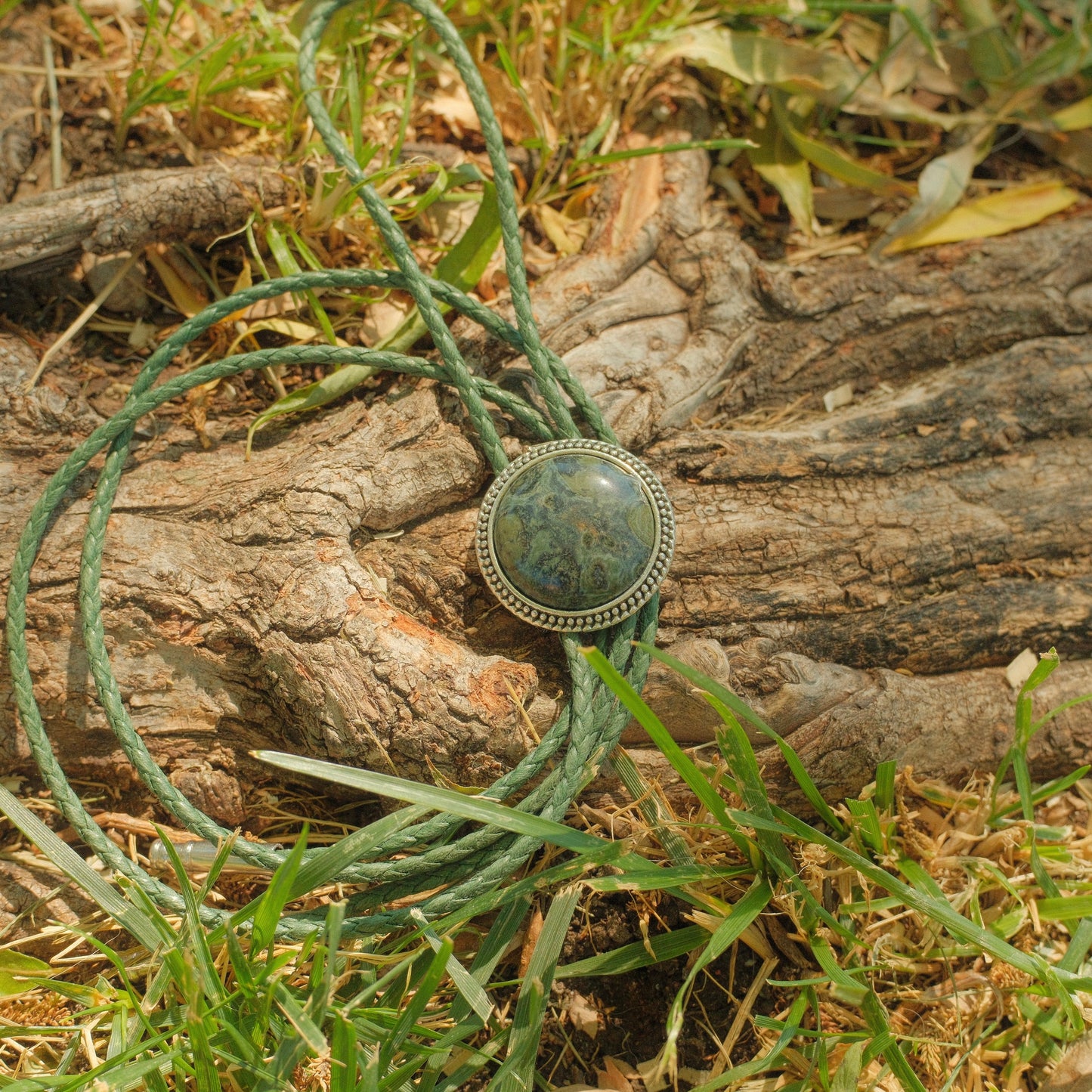 428 Kambaba Jasper Bolo Tie - “Swamp Serenade”