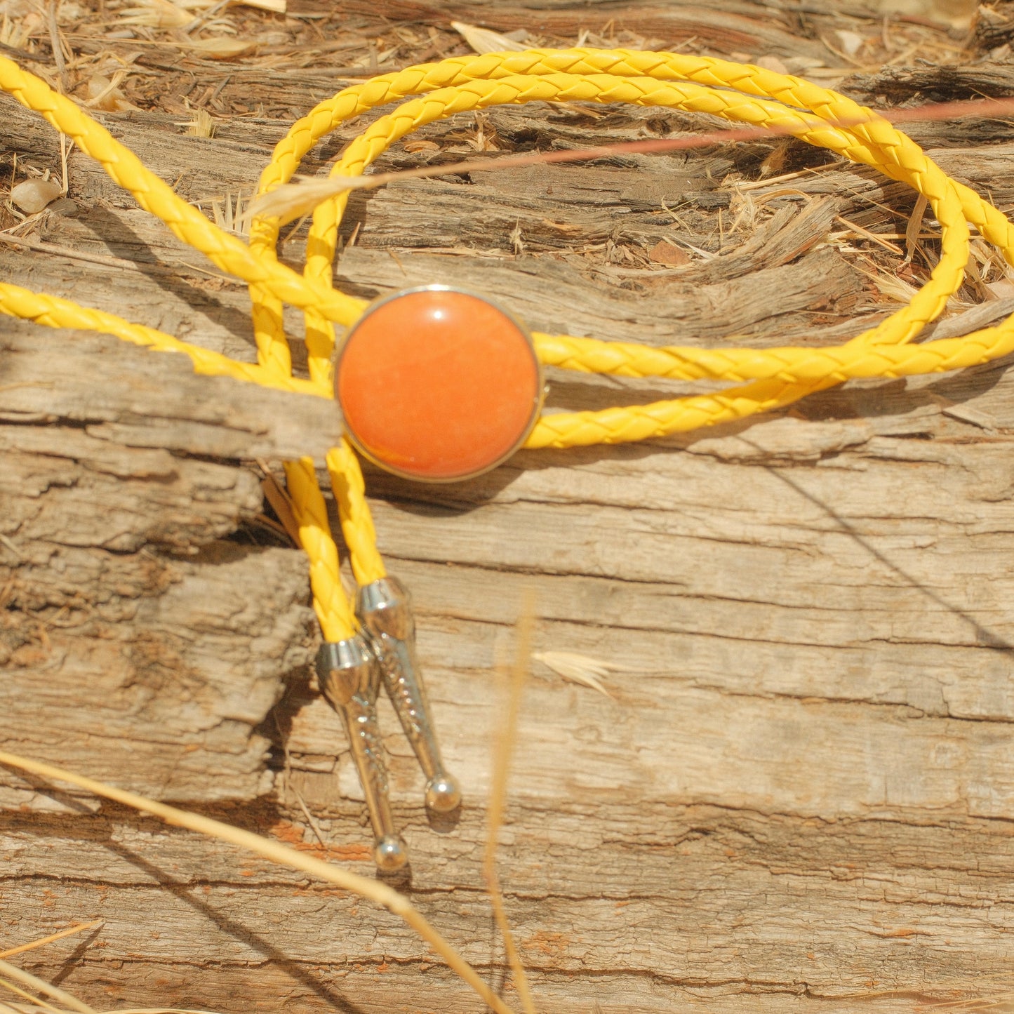 368 Orange Aventurine Bolo Tie - “Holy Smoke Honey”