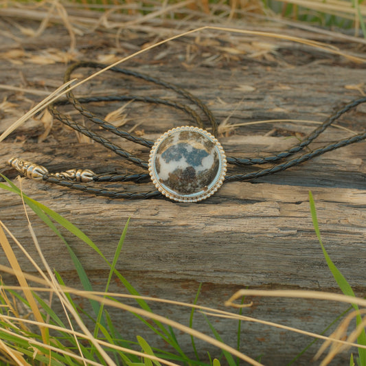 207 Zebra Jasper Bolo Tie - “Conflicts”