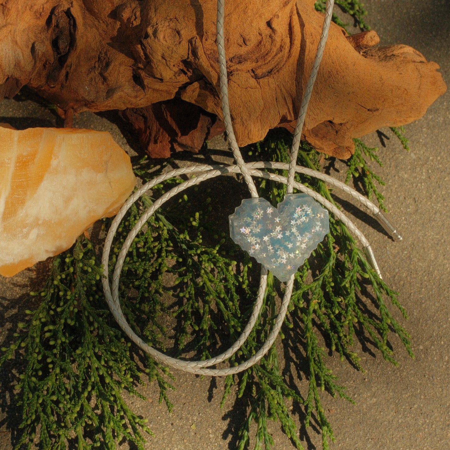 152 Resin Heart Bolo Tie - “Pixel Hearts”
