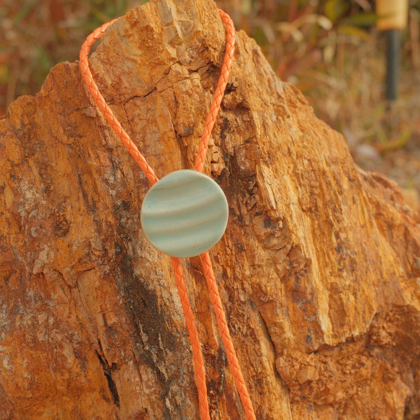 215 Hand-thrown Ceramic Bolo Tie - “Blue Mesa”
