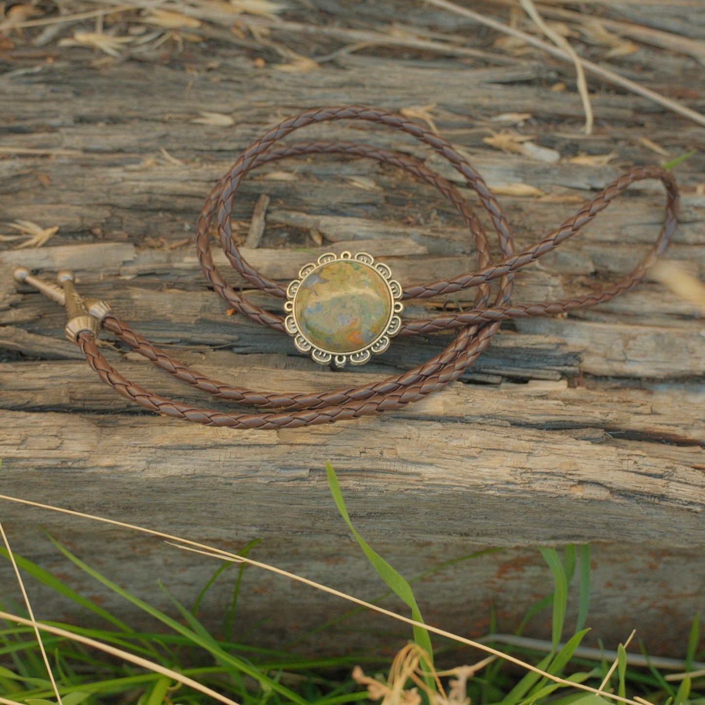 181 Ocean Jasper Bolo Tie - “Forgotten Sea”