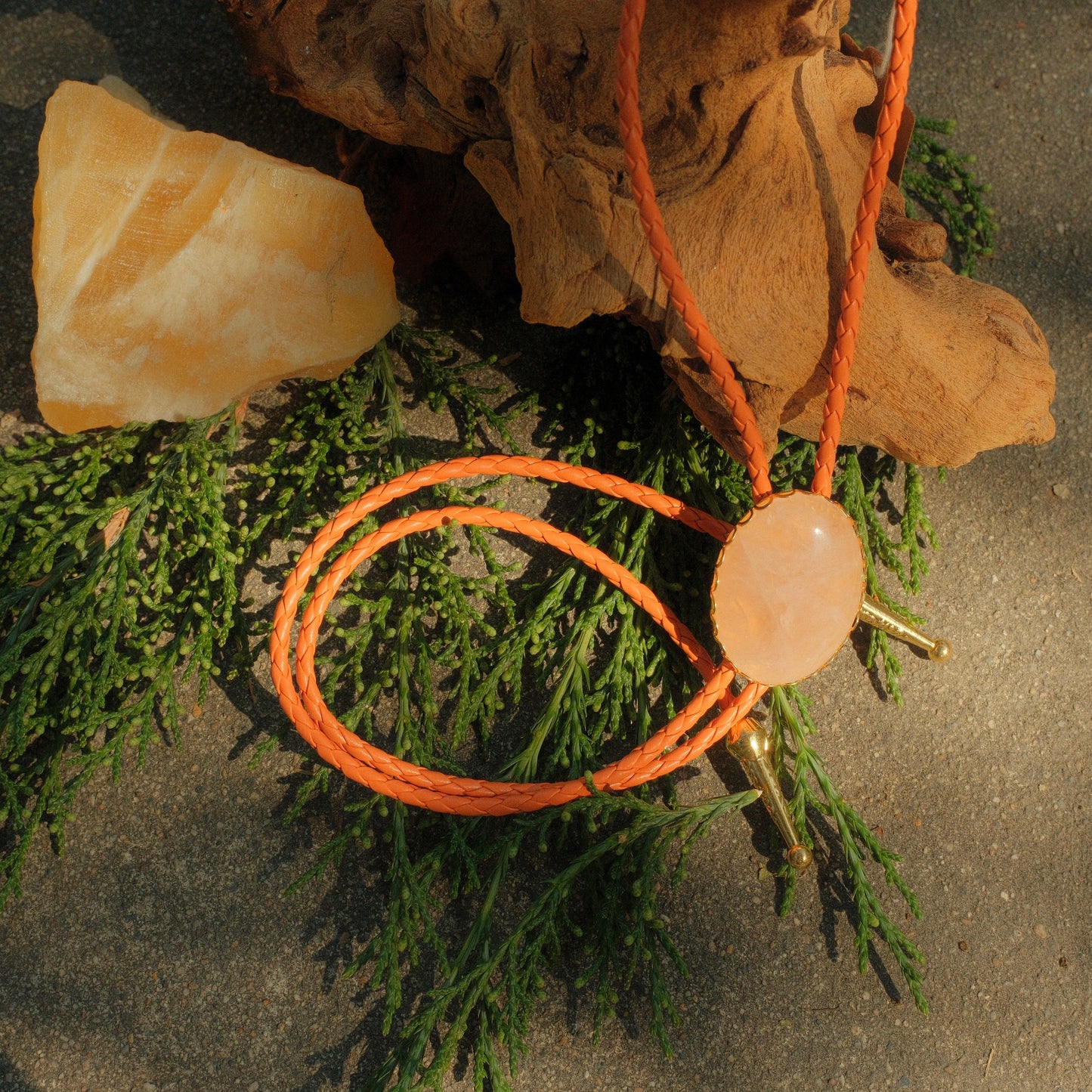 98 Clear Quartz Bolo Tie - “Mojave Moon”
