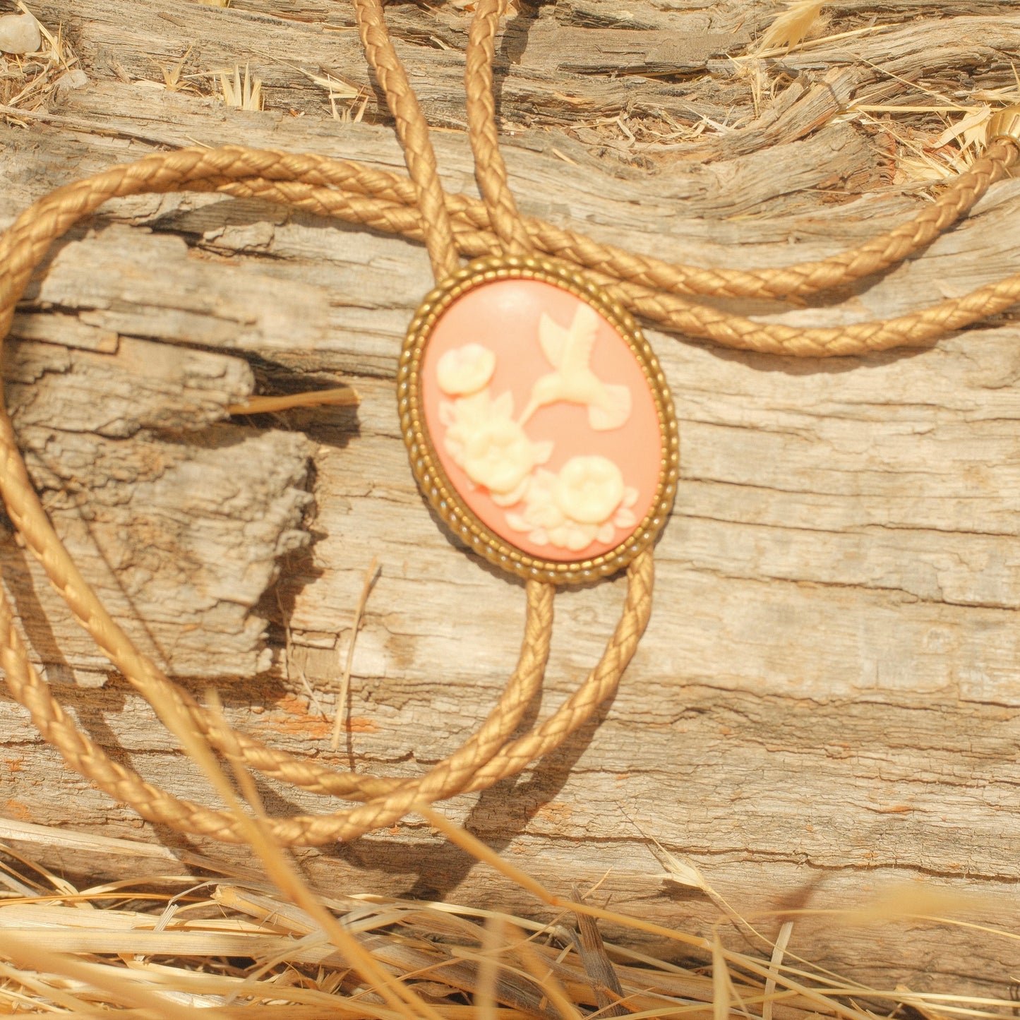 379 1940’s Cameo Bolo Tie - “Amarillo Honey”