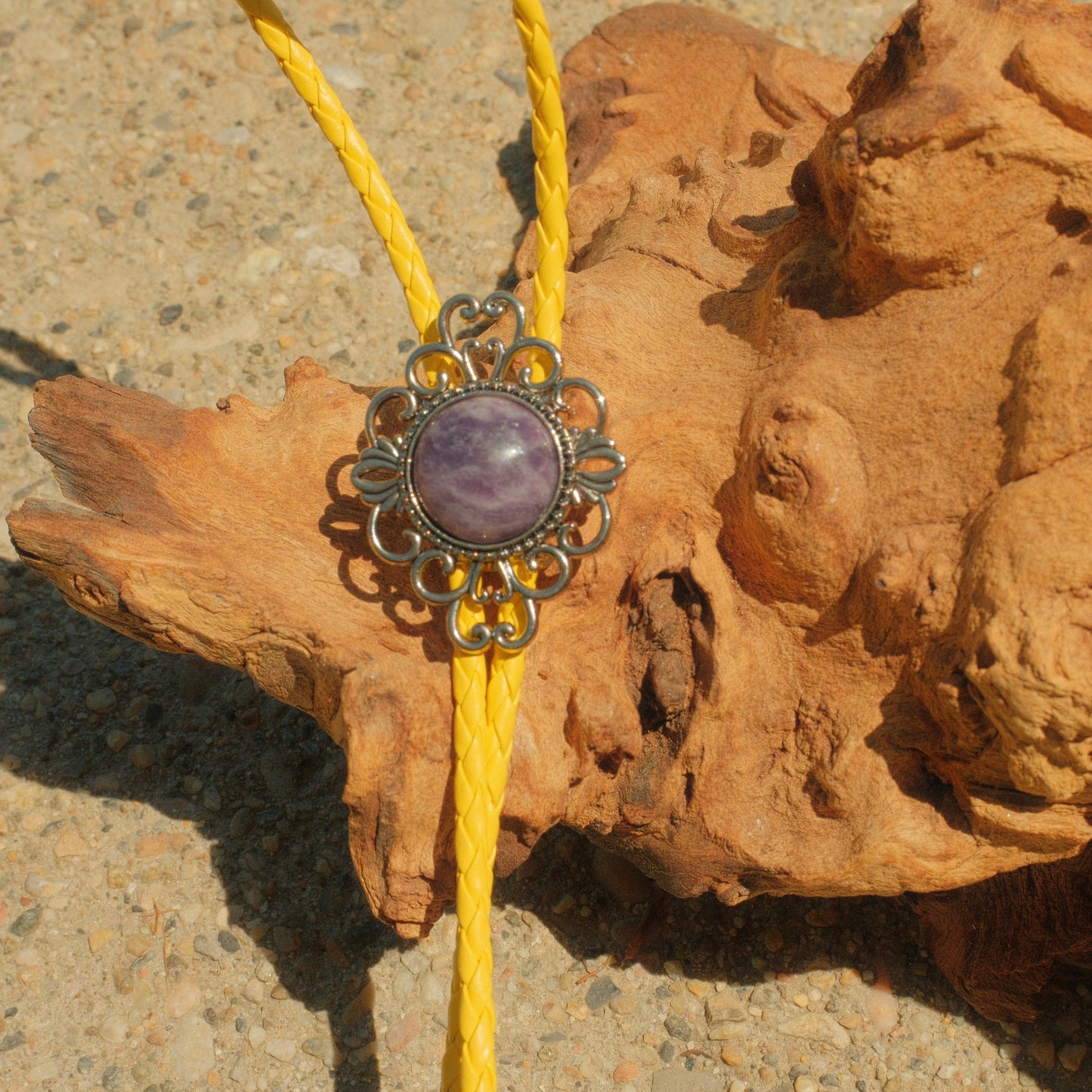 289 Lepidolite Bolo Tie - “Roadside Relic”