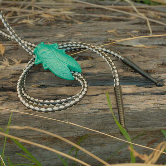 155 Resin Cicada Bolo Tie - “Teal Swarm”