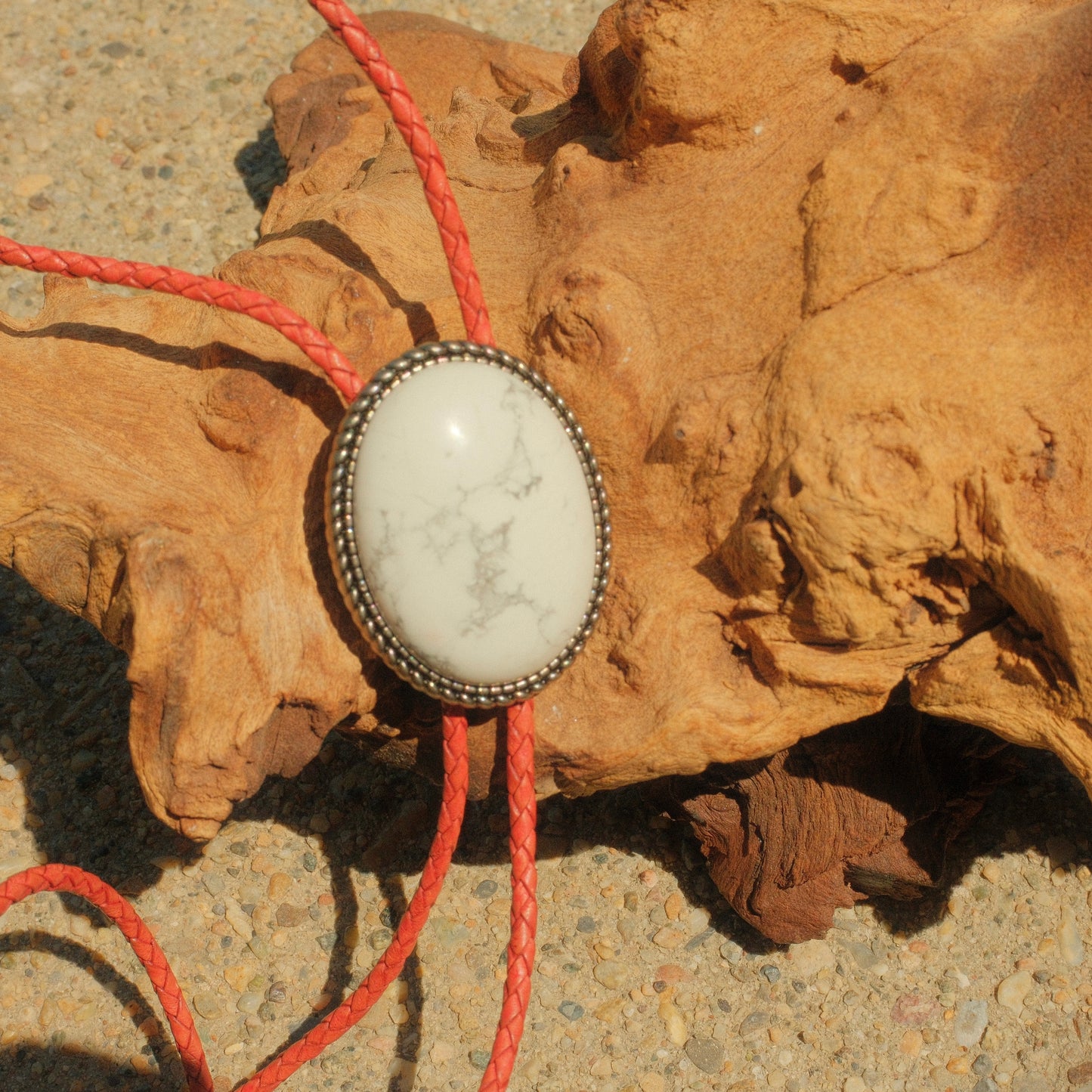 317 Howlite Bolo Tie - “Trail Dust”