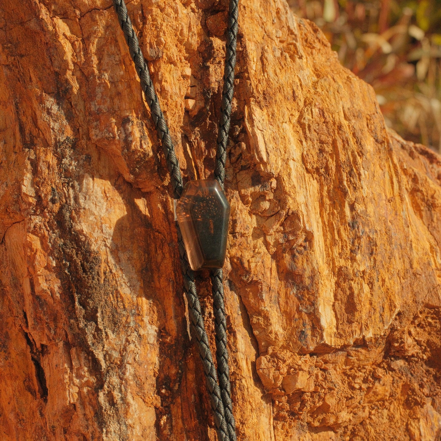 235 Smoky Quartz Bolo Tie - “Grave Smoke”