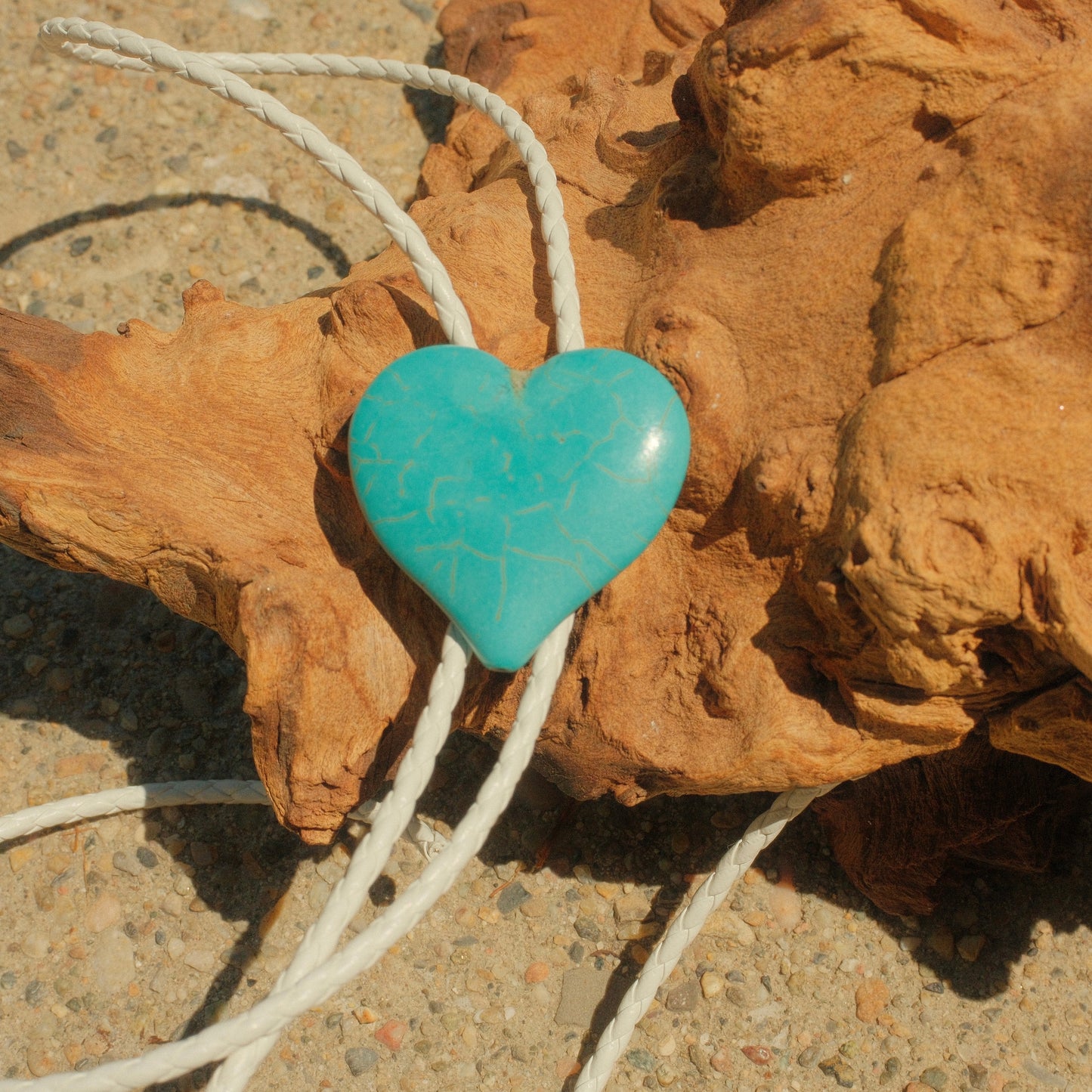 292 Artificial Turquoise Bolo Tie “Juniper Heart”
