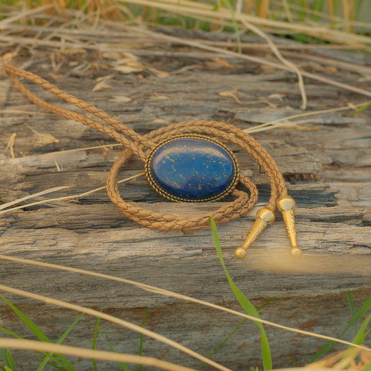 182 Lapis Lazuli Bolo Tie - “Coyote Sky”