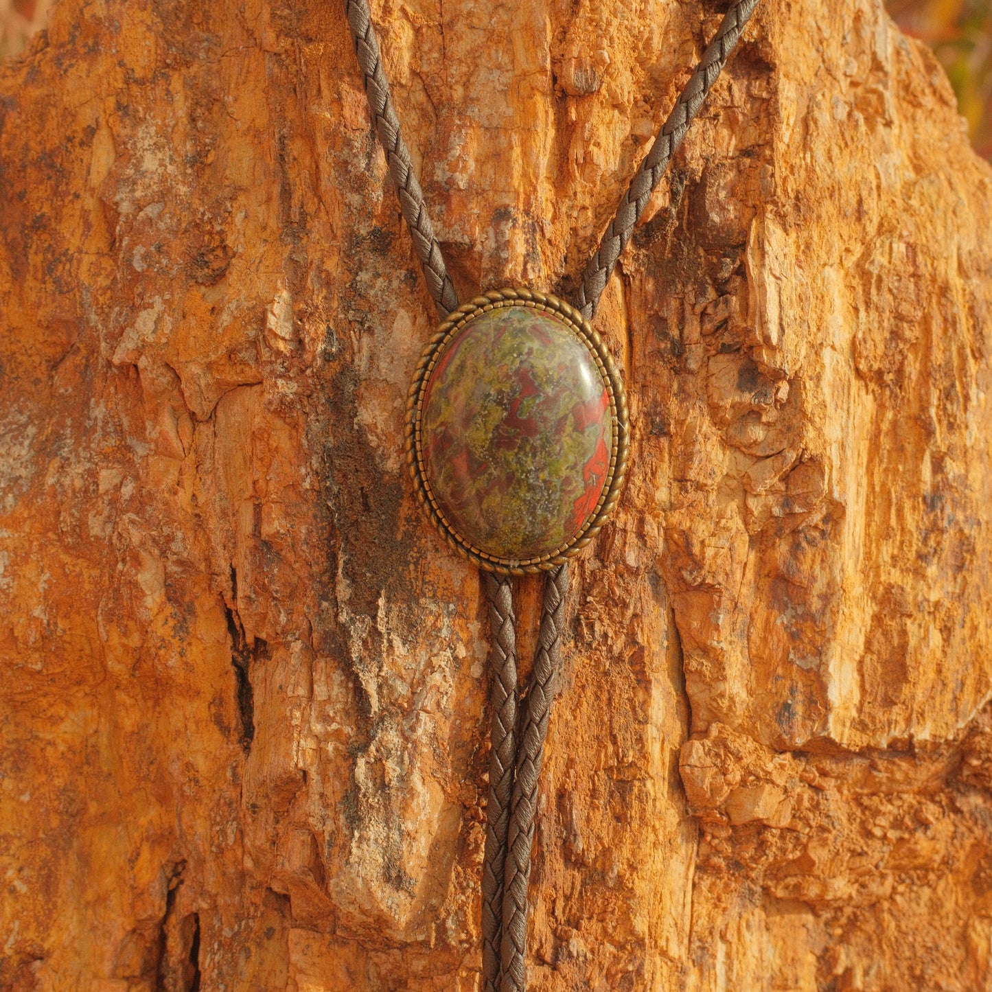 221 Dragon’s Blood Jasper Bolo Tie - “Thorn Claw”