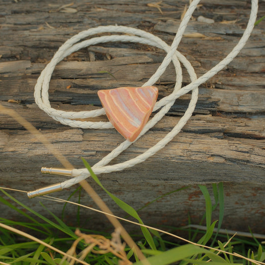 120 Hand-thrown Ceramic Bolo Tie - “Mountain Majesty”