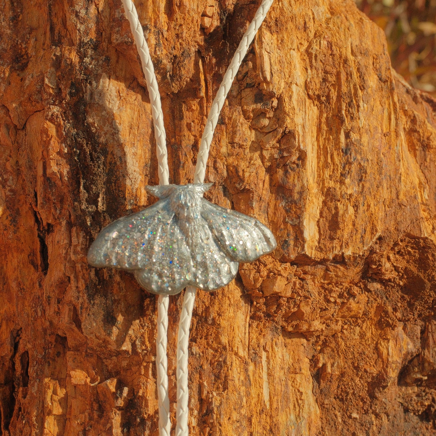 233 Resin Moth Bolo Tie - “Moonburner”