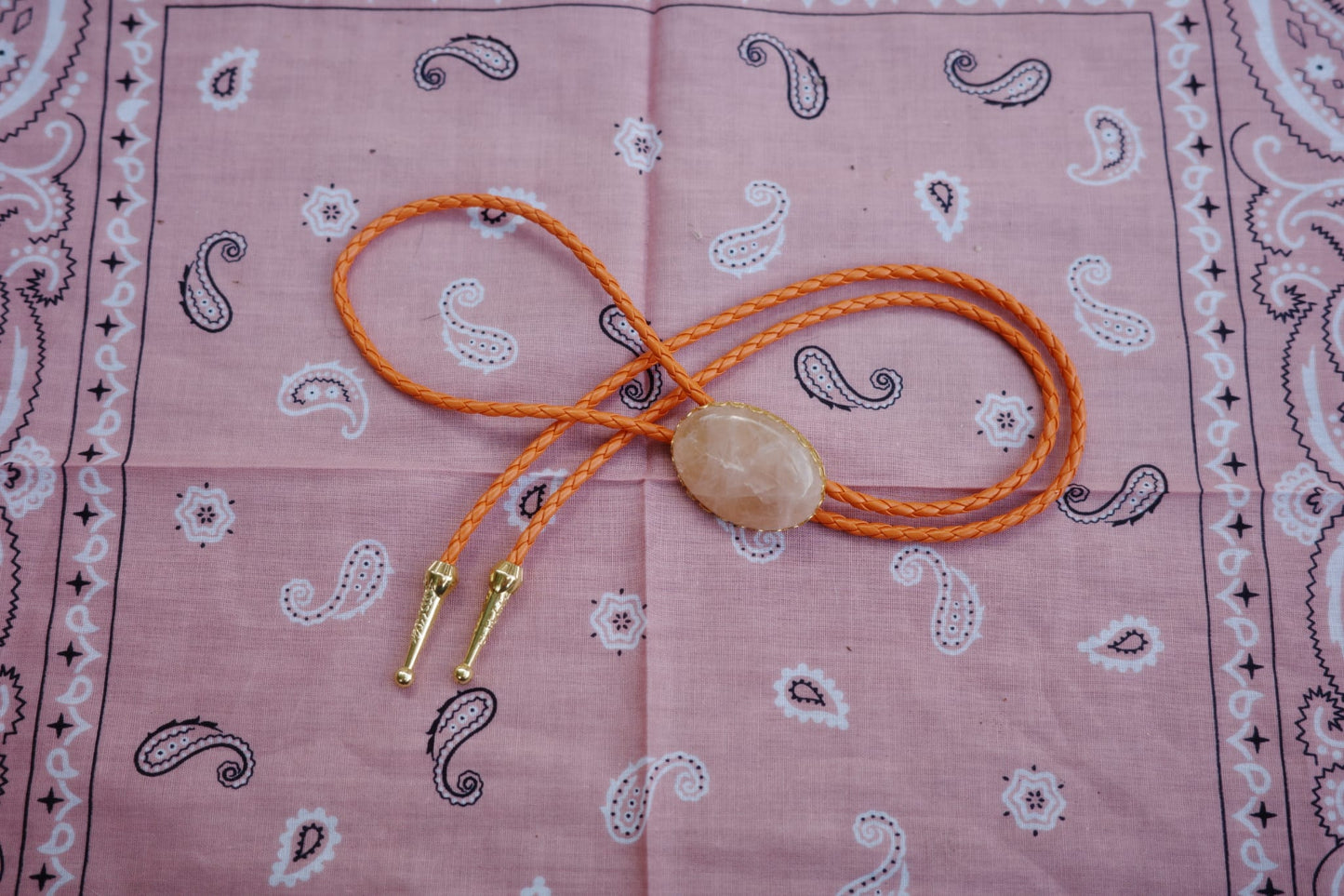 98 Clear Quartz Bolo Tie - “Mojave Moon”