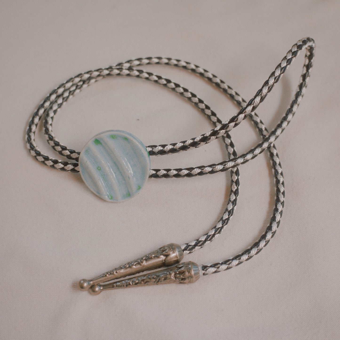131 Hand-thrown Ceramic Bolo Tie - “Cowgirl Blues”