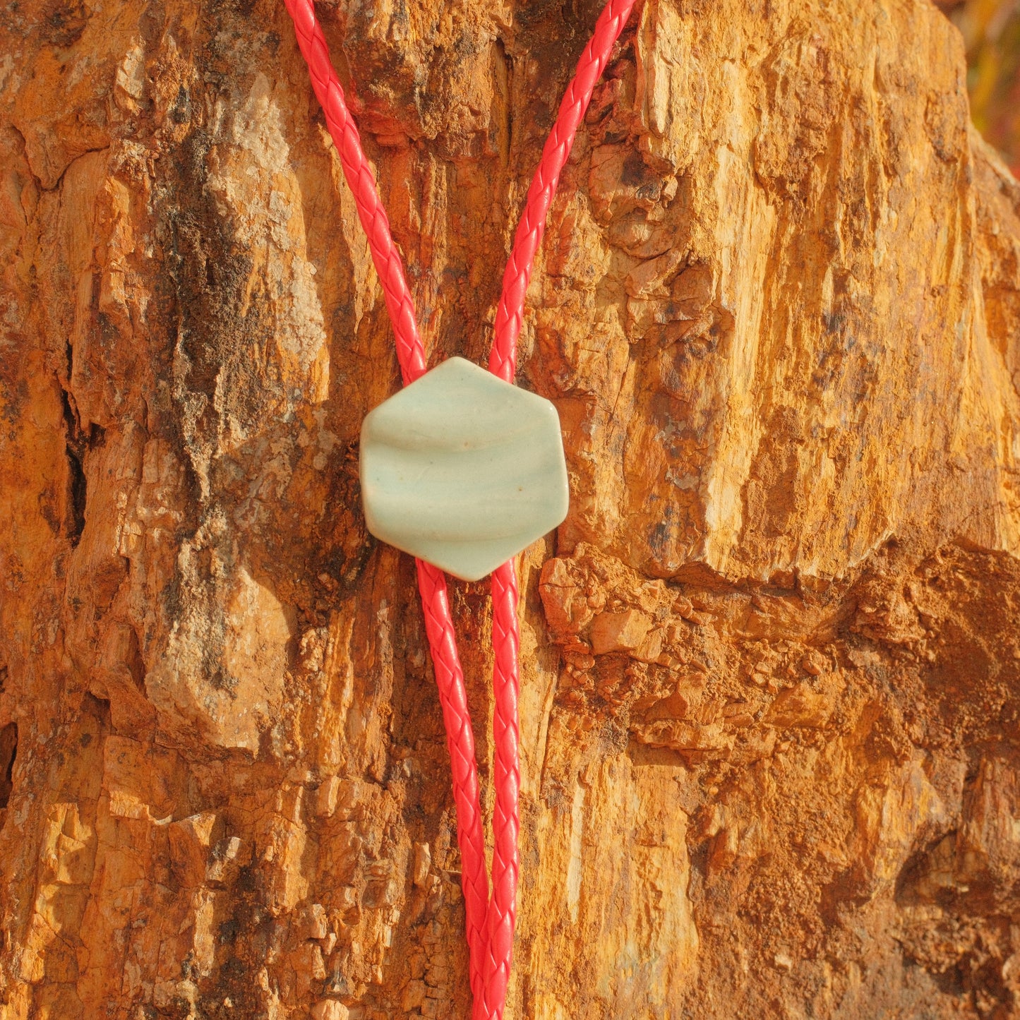 224 Hand-thrown Ceramic Bolo Tie - “Blood Sky”