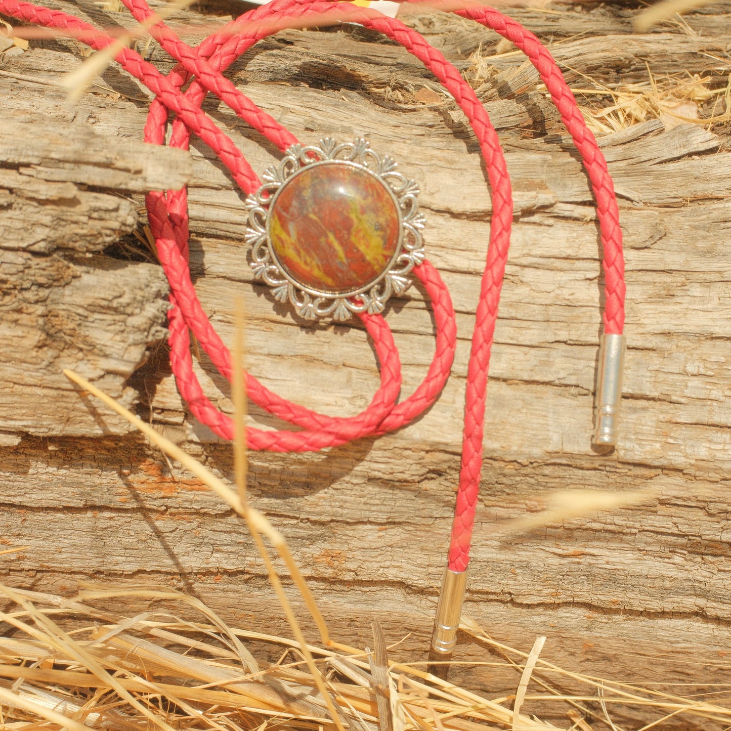 395 Dragon’s Blood Jasper Bolo Tie - “Two Step Saint”