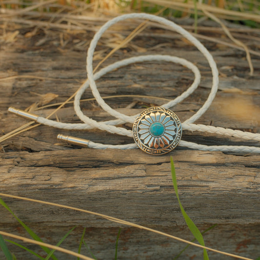 198 Dyed Howlite Bolo Tie - “Open Skies”