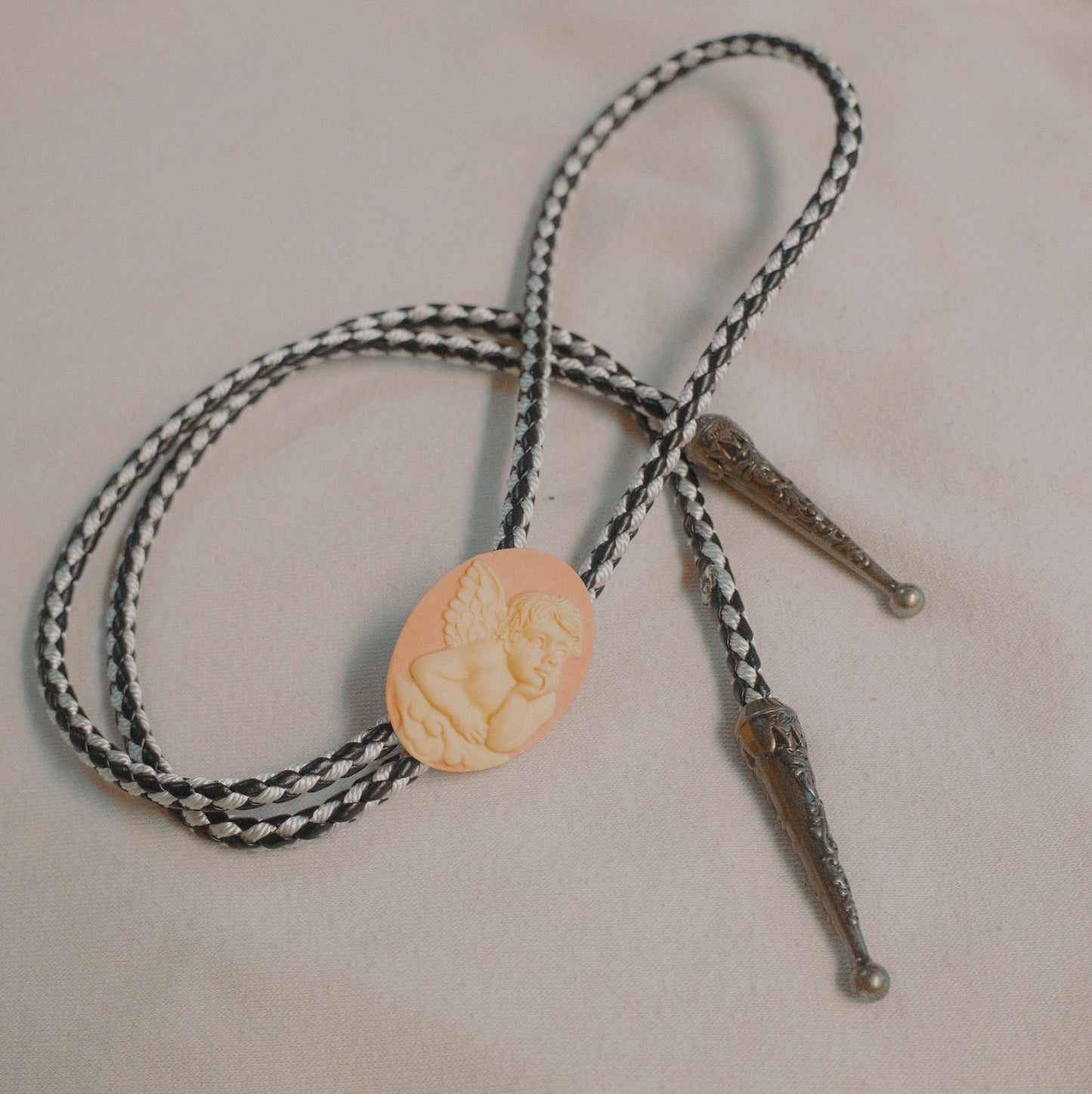 130 Vintage 1940s Cameo Bolo Tie - “Celestial Darling”