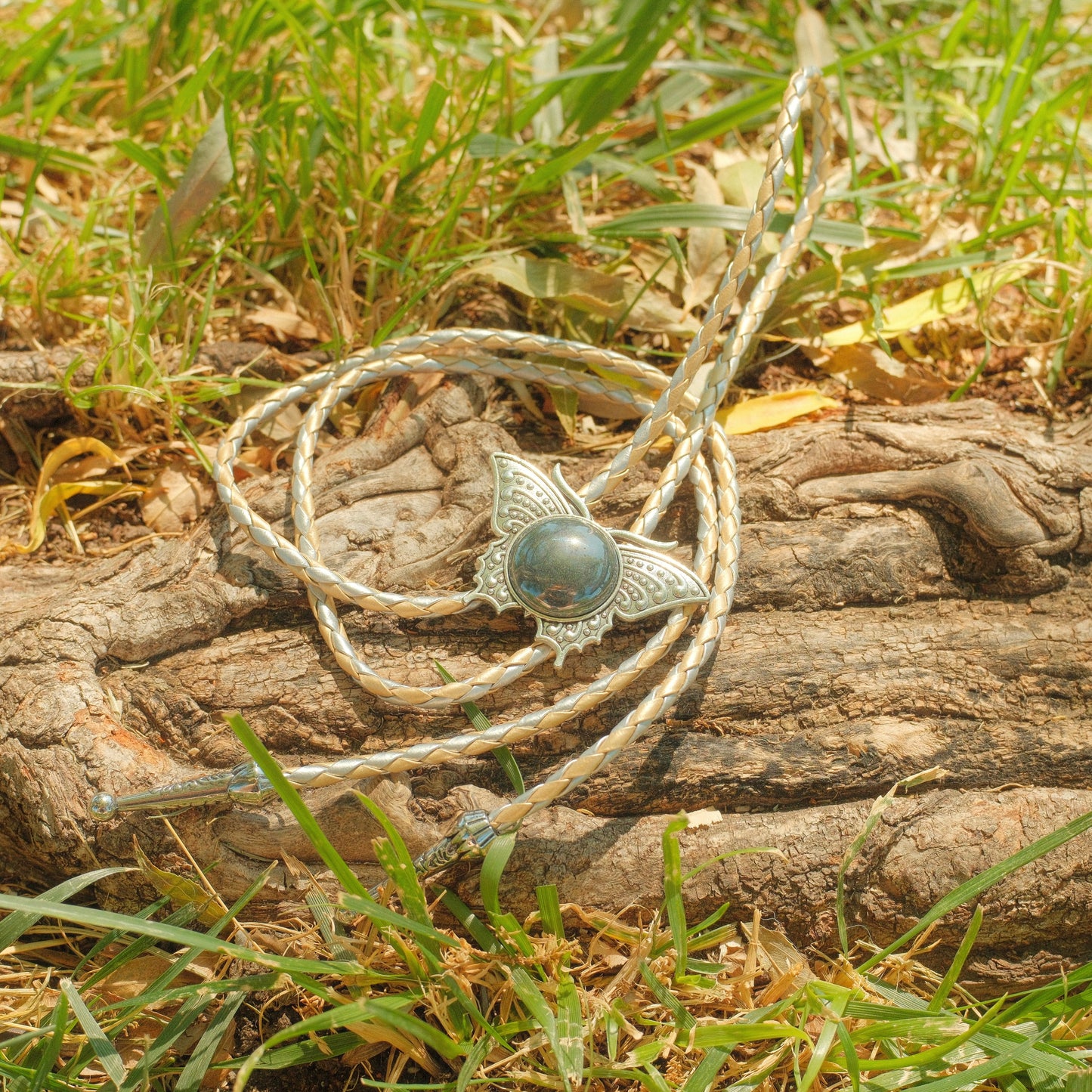 458 Hematite Bolo Tie - “Iron Butterfly Ballad”