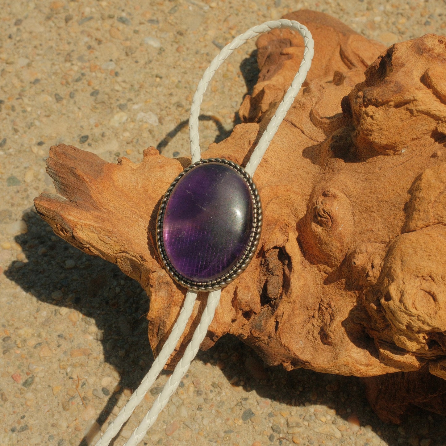 257 Purple Fluorite Bolo Tie - “Highway Halo”