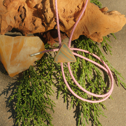 160 Hand-thrown Ceramic Bolo Tie - “Pale Skies”