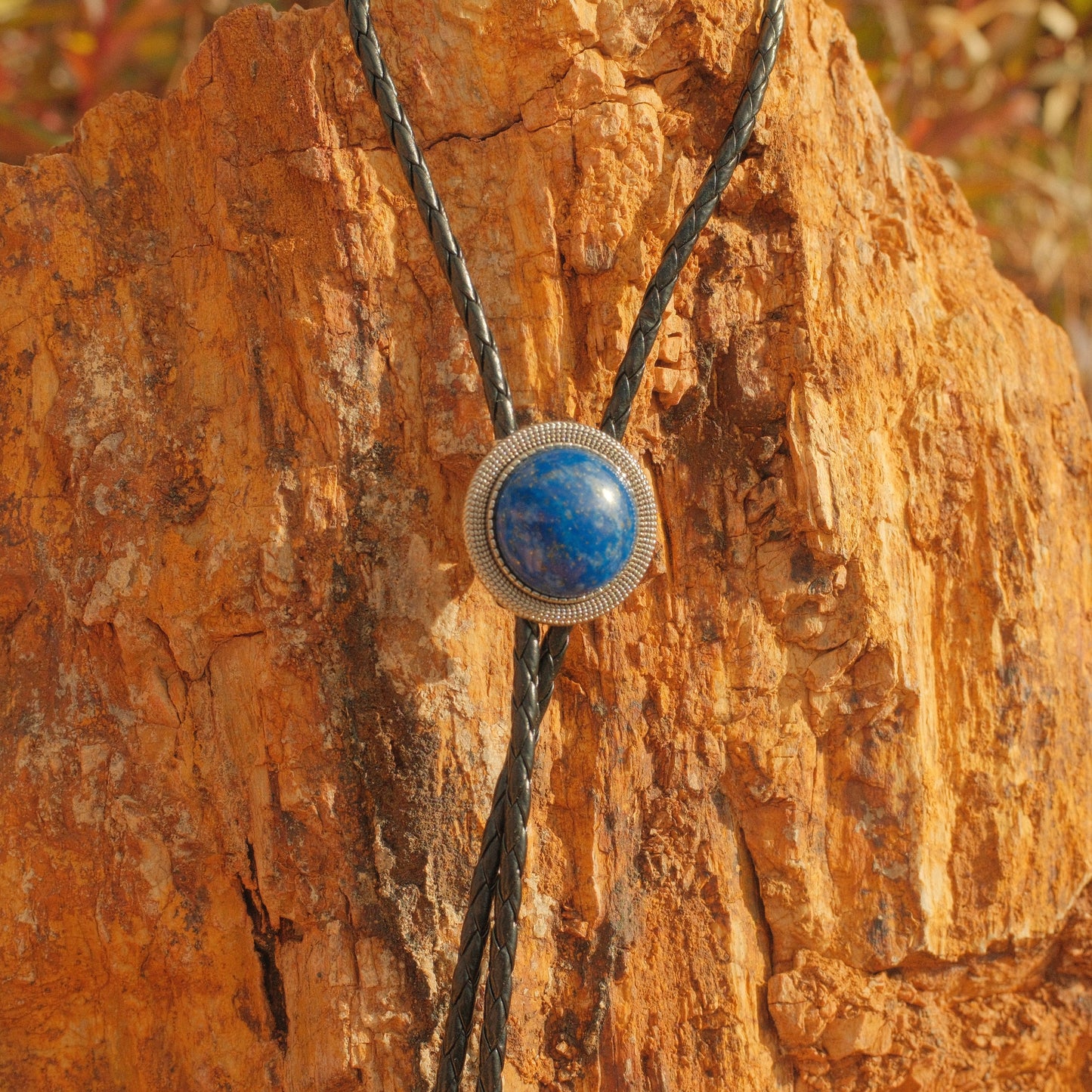 220 Sodalite Bolo Tie - “Night Signal”
