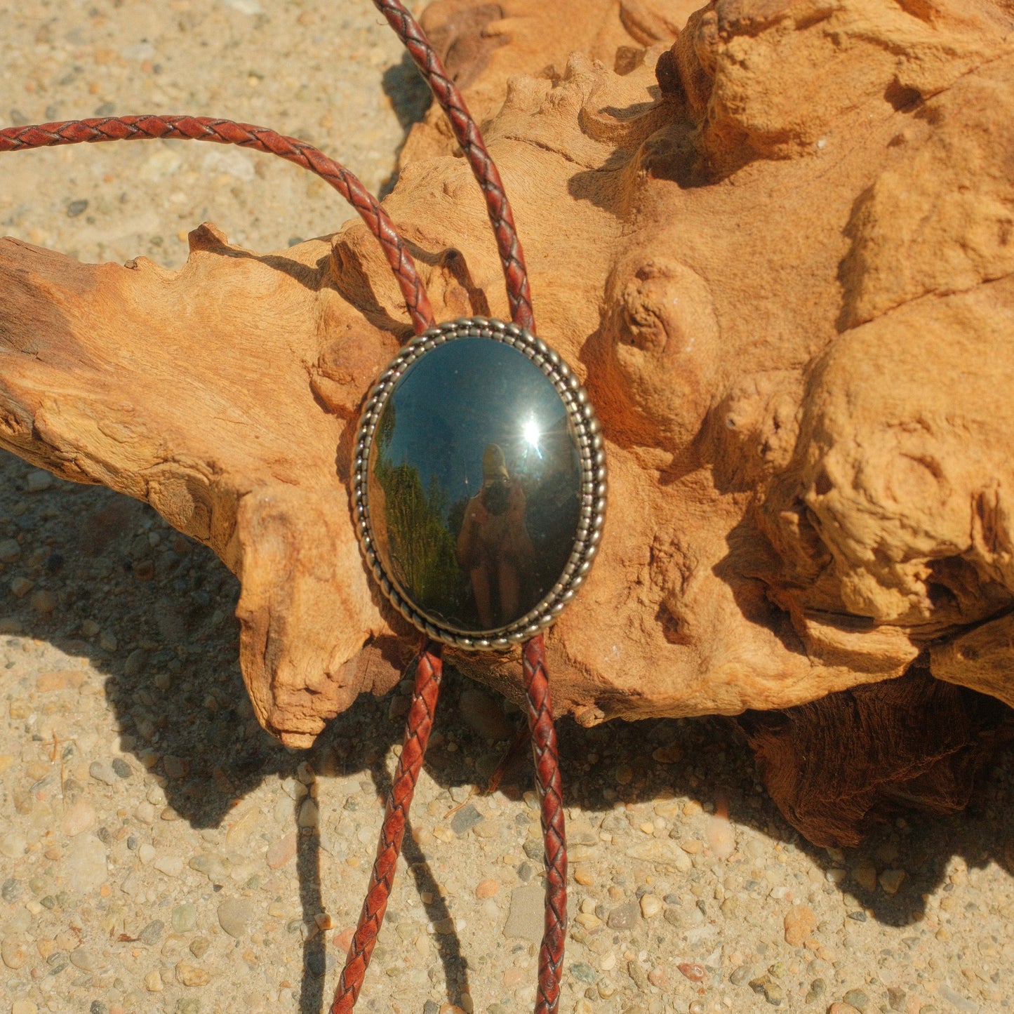 299 Hematite Bolo Tie - “Starry-Eyed Outlaw”