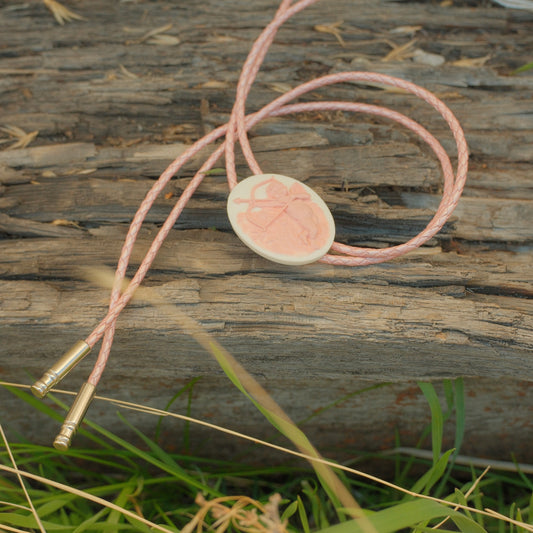 150 Vintage 1940’s Cameo Bolo Tie - “Heaven’s Blush”