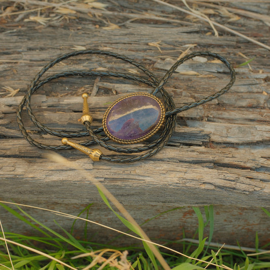 194 Purple Fluorite Bolo Tie - “Lavender Dreams”