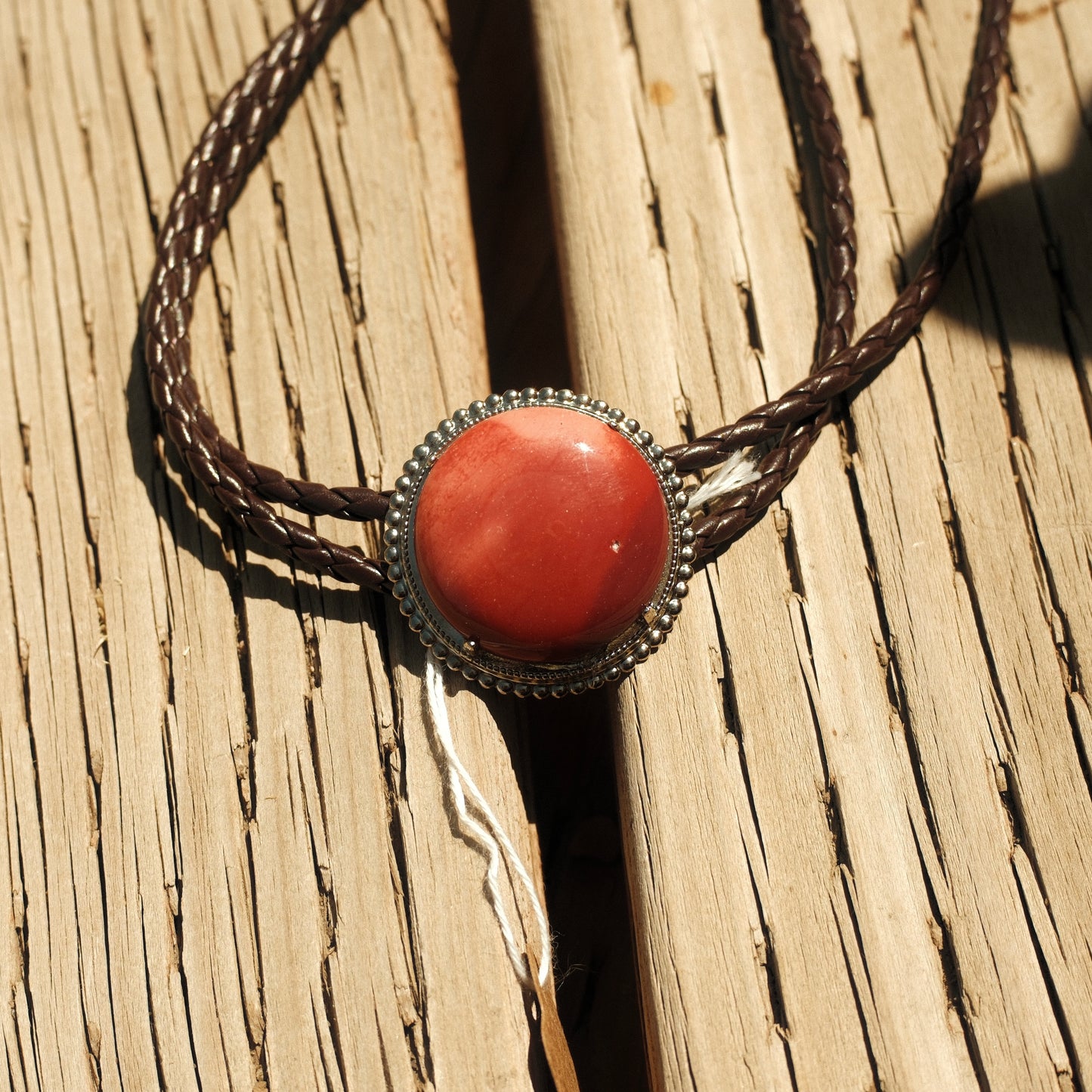 72 Red Jasper Bolo Tie - “Iron Bloom”