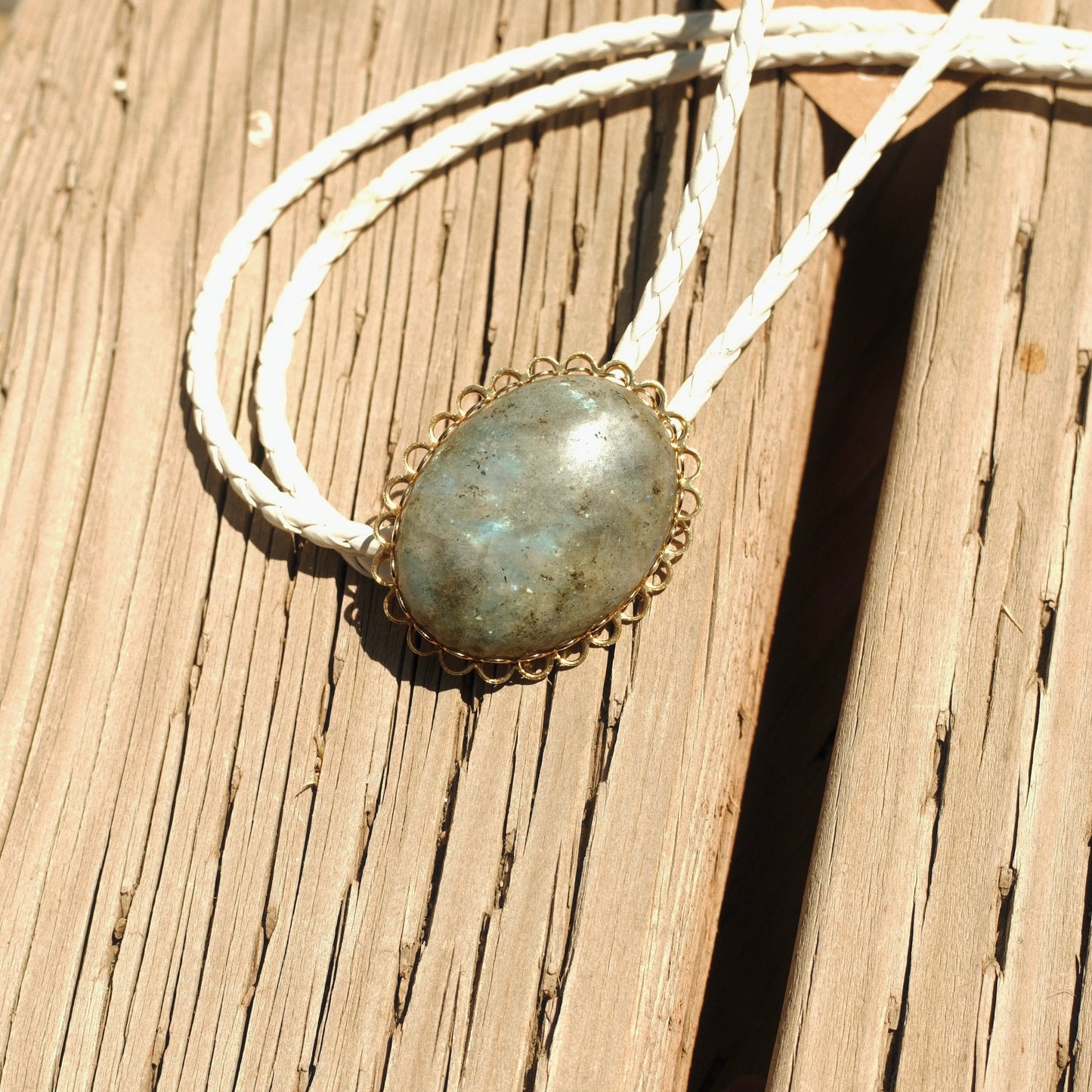 80 Labradorite Bolo Tie - “Desert Glass”