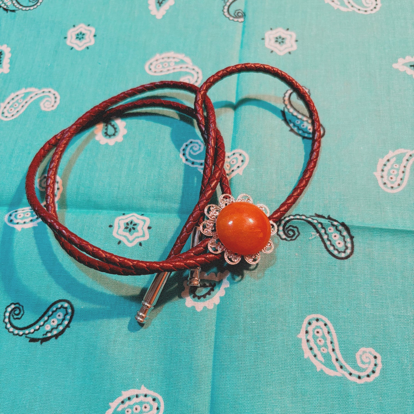 49 Red Jasper Bolo Tie - “High Noon Heat”