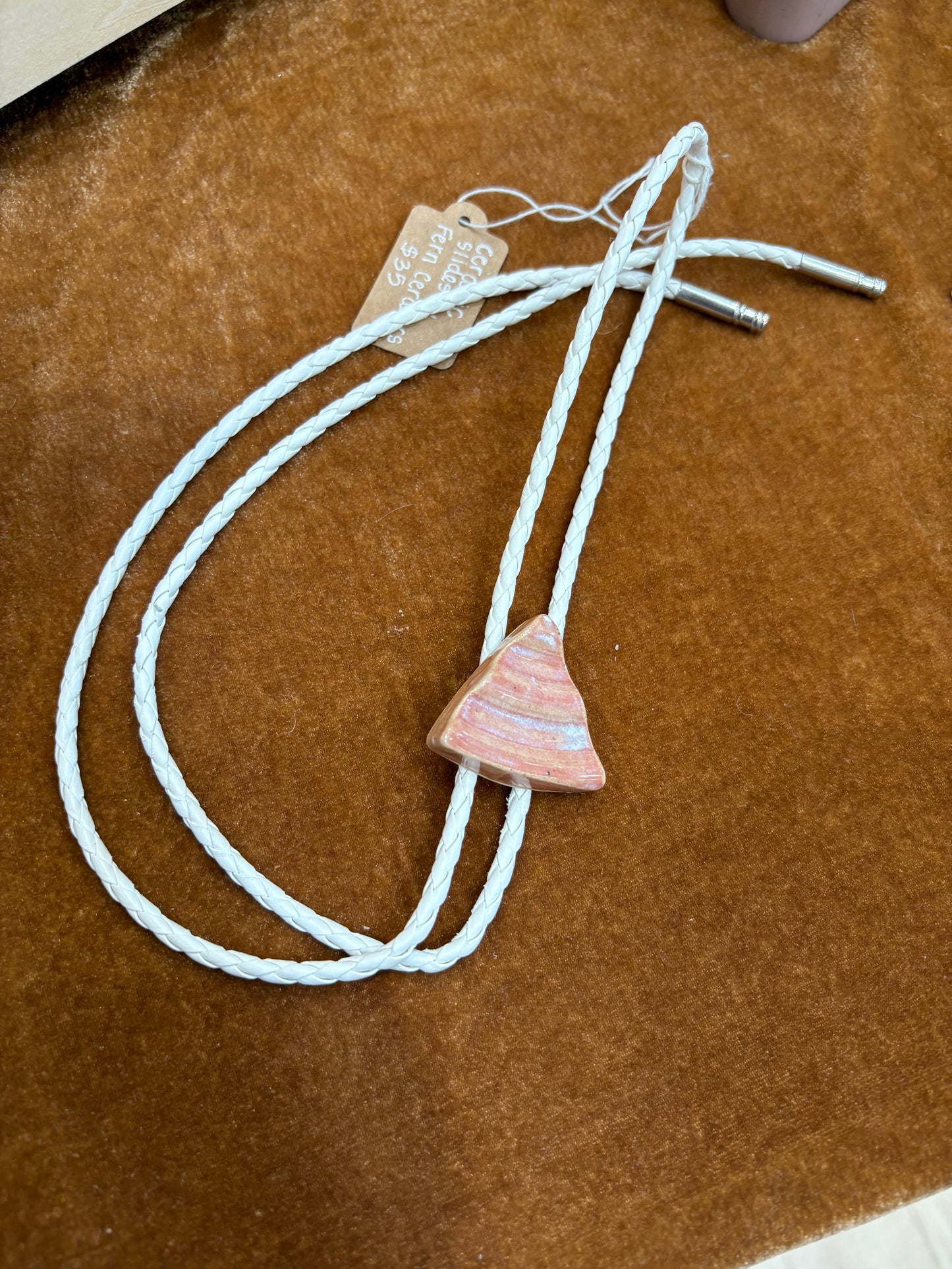 120 Hand-thrown Ceramic Bolo Tie - “Mountain Majesty”