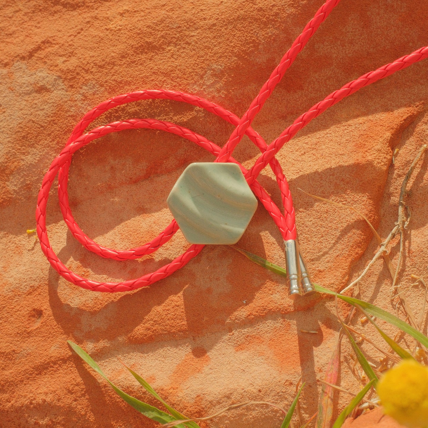 224 Hand-thrown Ceramic Bolo Tie - “Blood Sky”