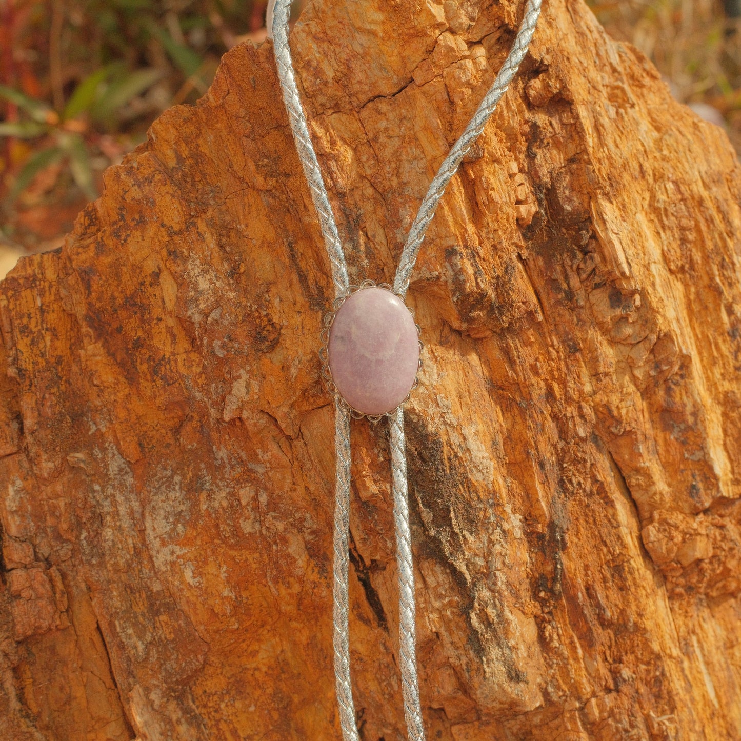 211 Amethyst Bolo Tie - “Silver Dusk”