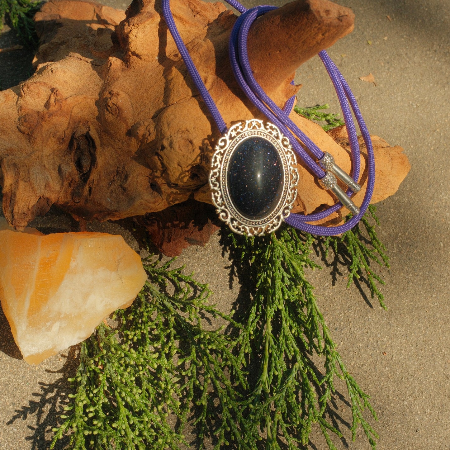 30 Purple Goldstone Bolo Tie - “Disco Nights”