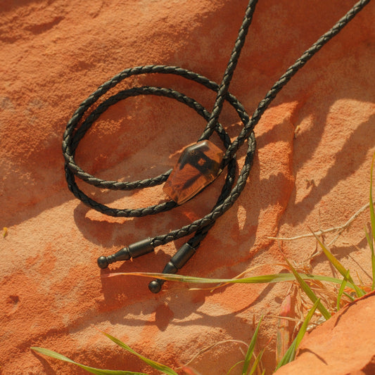235 Smoky Quartz Bolo Tie - “Grave Smoke”