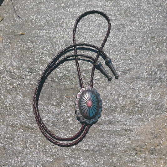 Pink Rhodonite Bolo Tie - “Soft Armor”