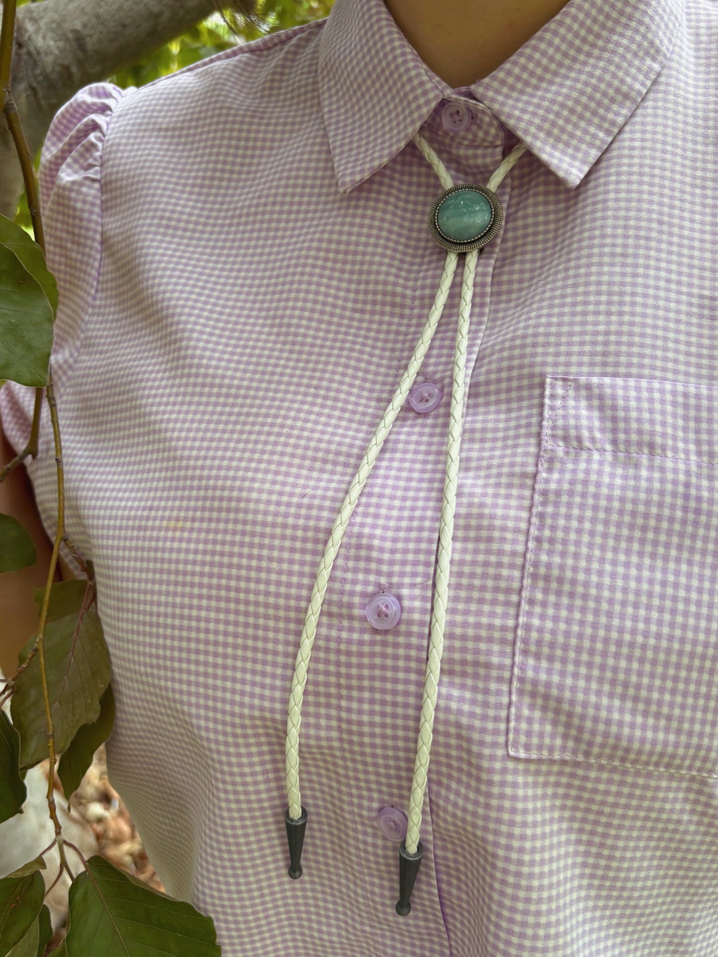 Amazonite Bolo Tie - “Sonoran Moon”