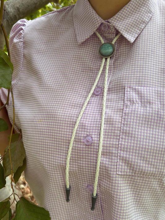 Amazonite Bolo Tie - “Sonoran Moon”