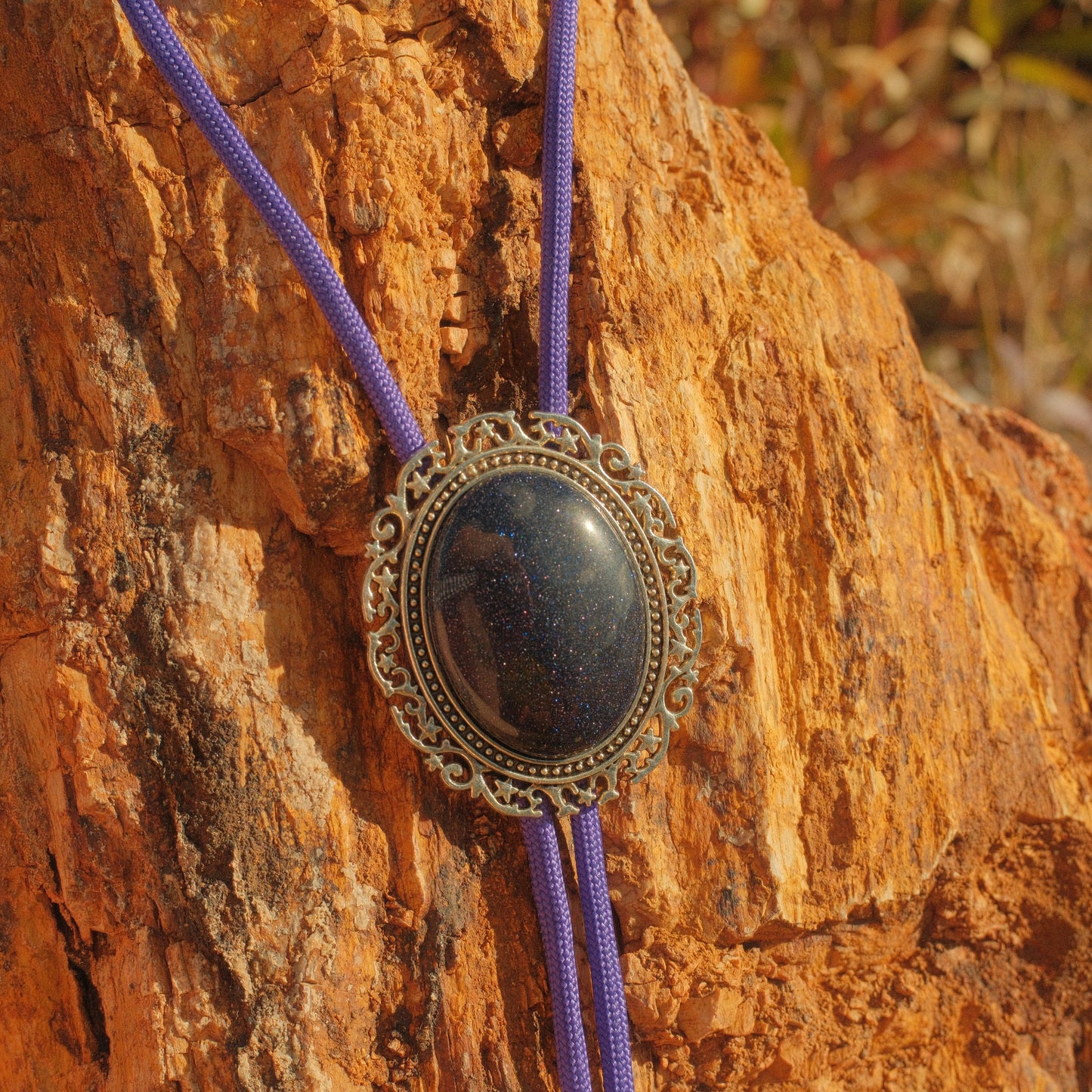 30 Purple Goldstone Bolo Tie - “Disco Nights”