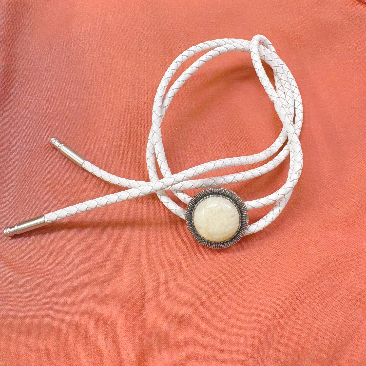42 Yellow Calcite Bolo Tie - “Heat Trace”