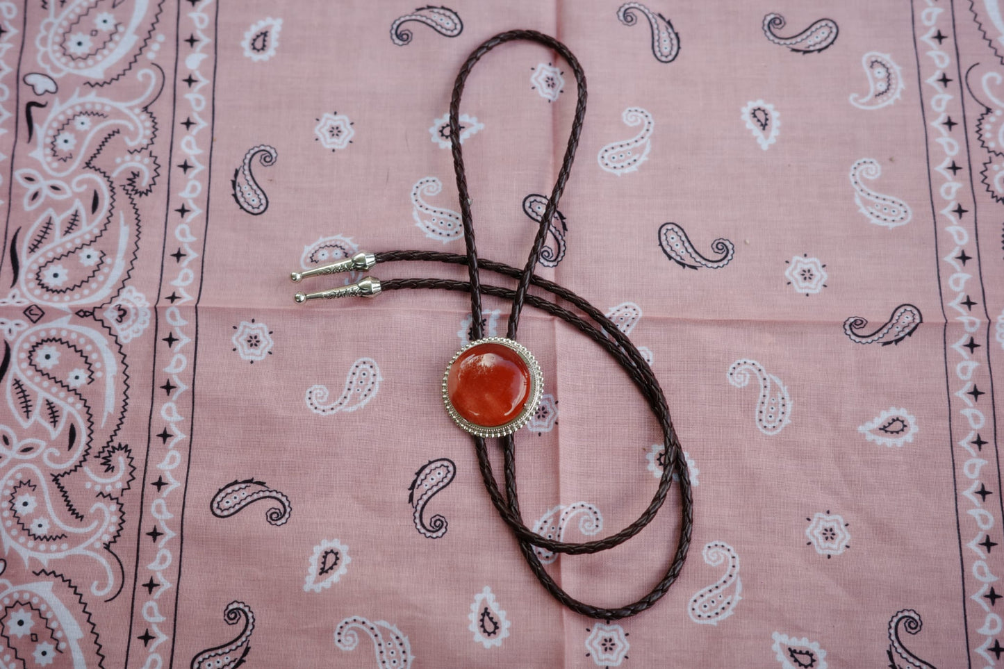 72 Red Jasper Bolo Tie - “Iron Bloom”