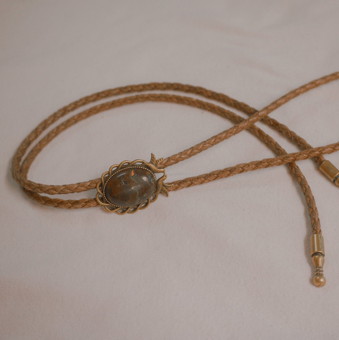 134 Jasper Bolo Tie - “Quarry Birds”