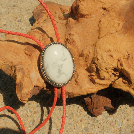 317 Howlite Bolo Tie - “Trail Dust”