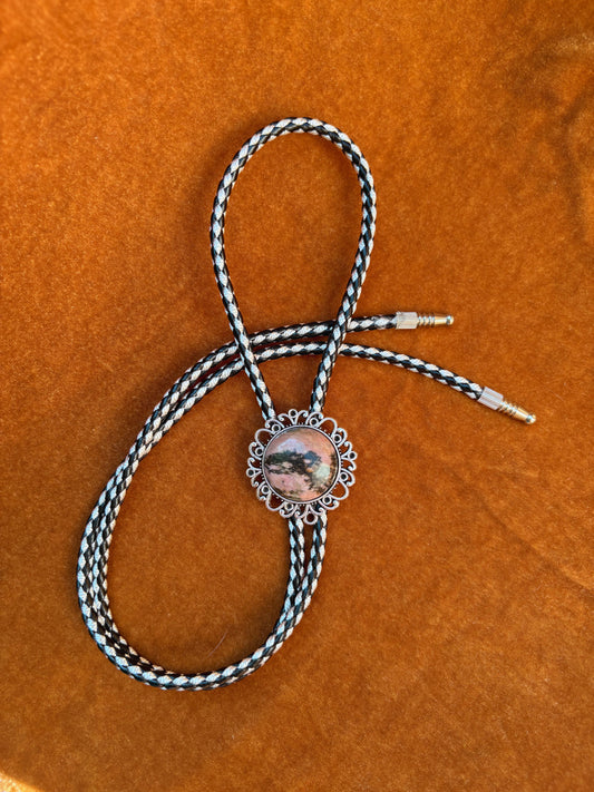 Matrix Rhodonite Bolo Tie - “Soft Threat”