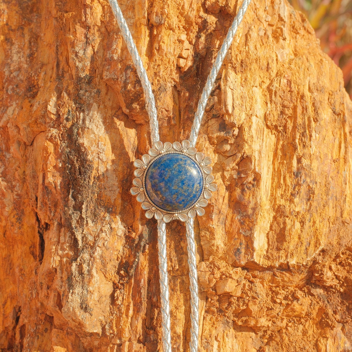 230 Lapis Lazuli Bolo Tie - “Blue Petal”