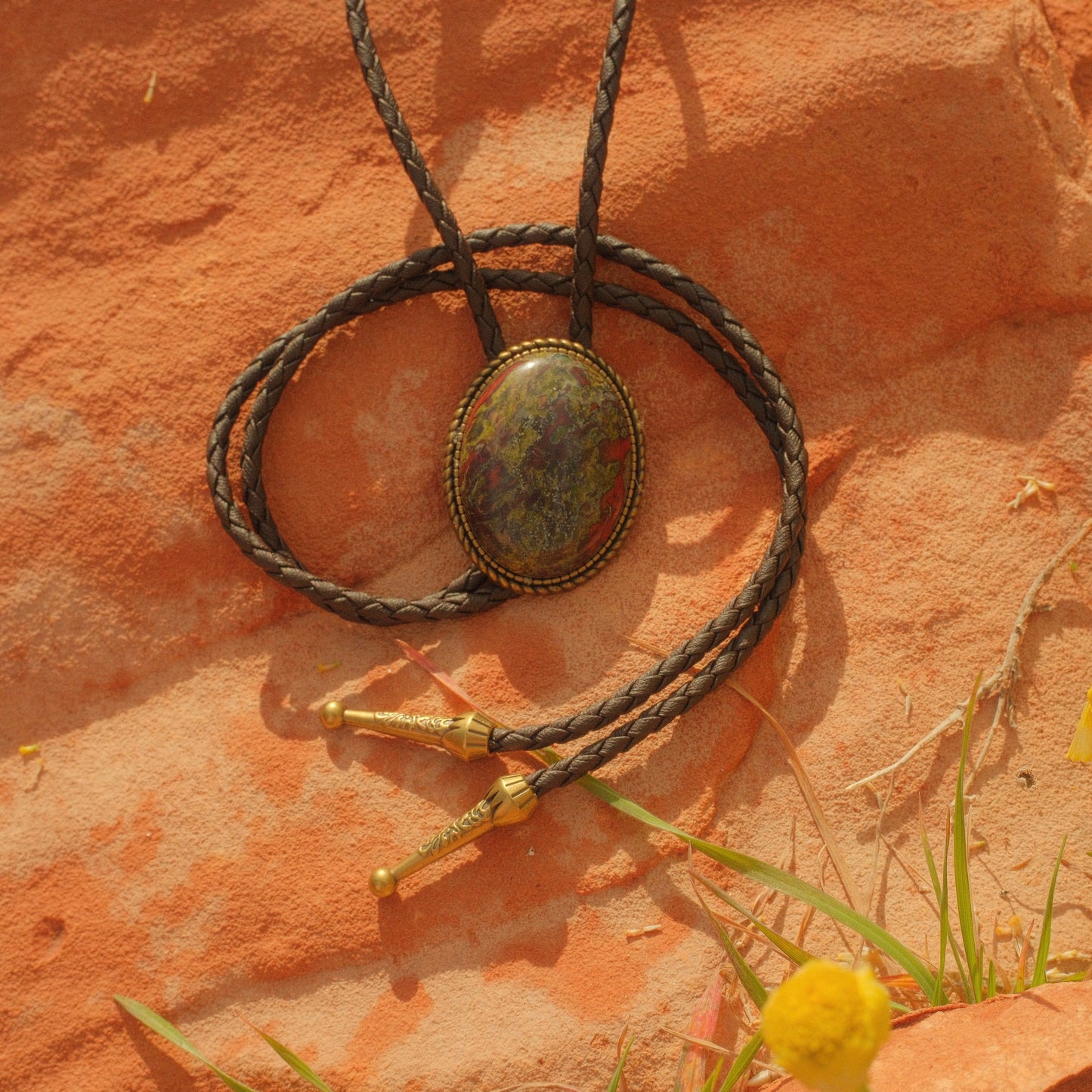 221 Dragon’s Blood Jasper Bolo Tie - “Thorn Claw”