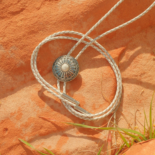 25 Howlite Bolo Tie - “Milk Teeth”